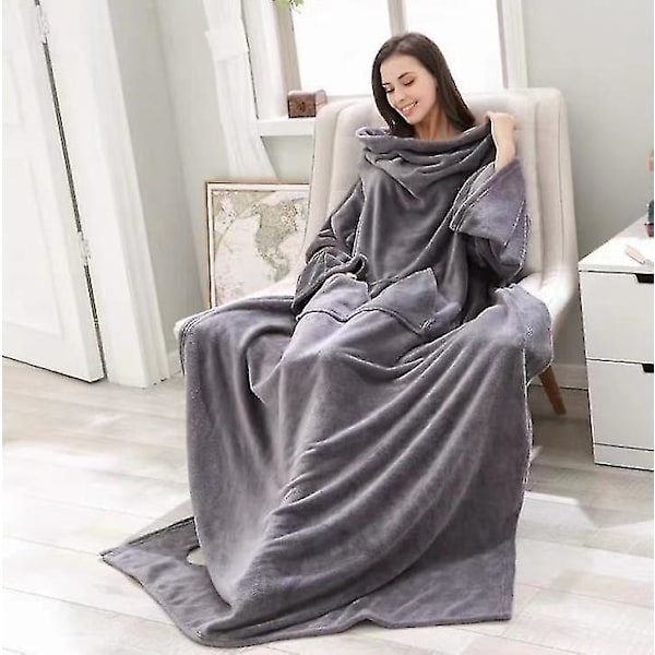 Fleece Tæppe til Sofa Grå, Letvægts Plys Bløde Tæpper og Plaider