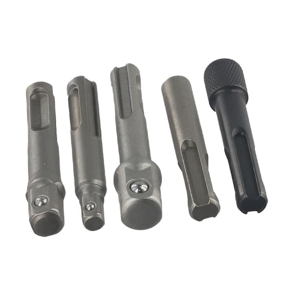 SDS Plus Hylsbits Borr Hex Skaft Chuck Adapter 5st Set Fjäderbelastat Kullager Håller Hylsor Säkert NFW