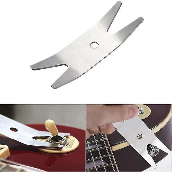 Guitar Bas Multi-Tool Spændeværktøj i Rustfrit Stål til Guitar Switch Knob Tuner Guitardele & A