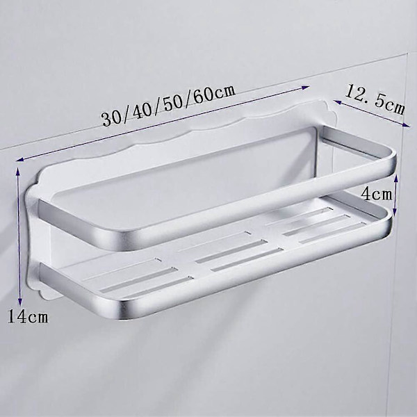 Badeværelseshylder - Rustfri, borefri (301412,5 cm) 1 pakke
