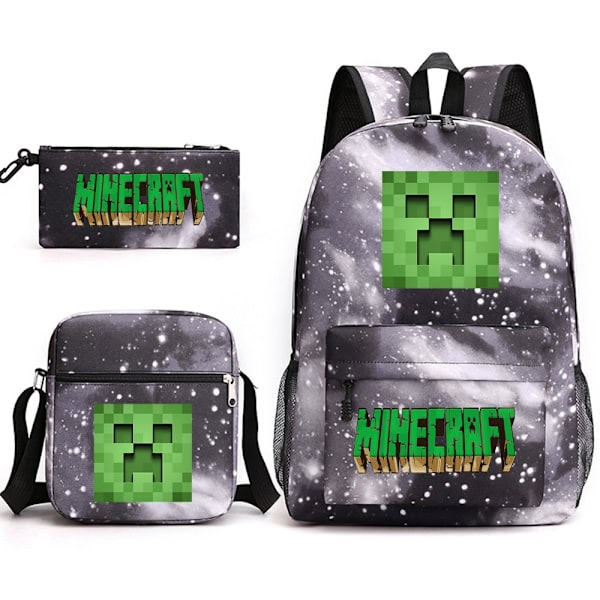 MINECRAFT reppu koululaukku lapsille pojille tytöille peli printed opiskelijoiden kirjalaukku koulutarvikkeet Blue