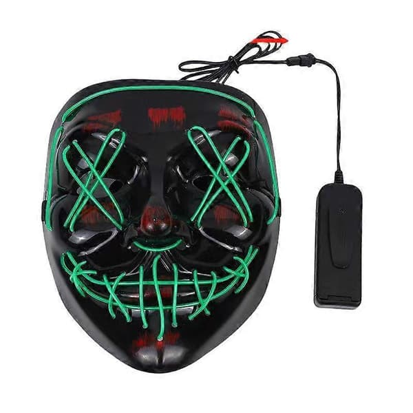 LED Lysende Svart V Maske, PVC Materiale, Svart, 20*18.5cm (7.9*7.3in)