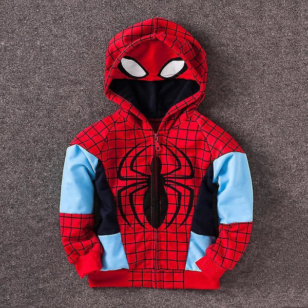 Lasten poikien supersankari Spiderman Iron Man -takki takki vetoketjullinen huppari Cosplay-asu Red Spiderman 6-7 Years