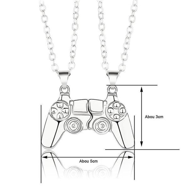 Magneettinen peliohjain kaulakoru Couples ketjuriipus Silver