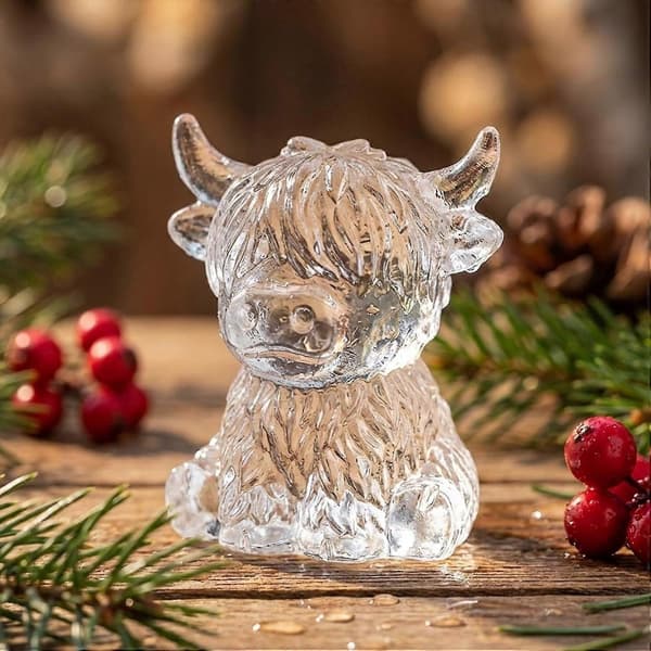 Mini Highland Ko Isbitsform, Rolig 3D Highland Ko Isbitsbricka, Söta Djur Silikonformar för Whisky, Cocktails, Öl & Drycker, Nyhetspresenter 2PCS