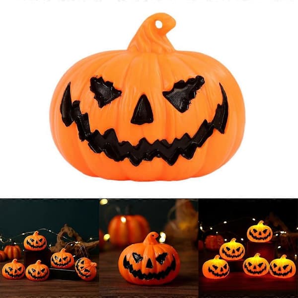 Græskar LED Lys Halloween Kunst Desktop Håndværk Ornament til Hjem Soveværelse