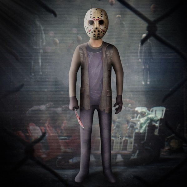 Halloween kostymer mördare galning nr 13 fredag ​​Jason Voorhees manliga cos prestanda kostymer 120cm