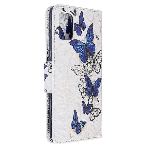 Mønstertrykk Lommebok Lær Flip Cover Deksel Kompatibel med Samsung Galaxy A51 Blue