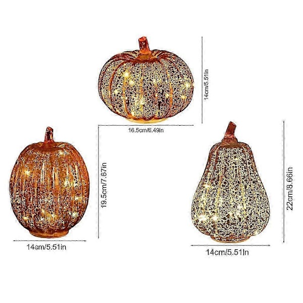 Twinkle LED Lys Græskar, Timer Belyste Glitrende Stjernenat Glas Græskar 14*19.5cm