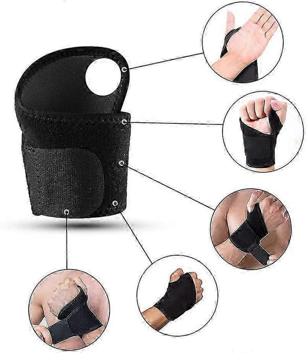Håndleddsstøtte, (2 pakning) Justerbar håndleddsbandasje med borrelåsdesign