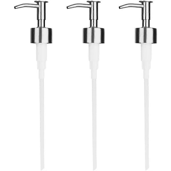 Baderomssåpedispenser Pumpehode Sylindrisk Sølv 22x6x3cm Dispenserende Sjampo 3 Stk