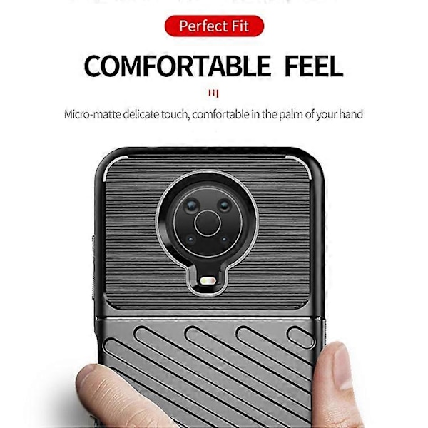 Thunder Series Twill Tekstur Mykt Deksel TPU-deksel Kompatibelt for Nokia G10 / G20 Blue