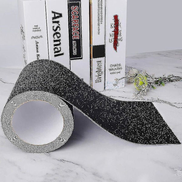 Självhäftande halkskyddstejp för trappor, friktion, slipande för säkerhet, stege, inomhus, utomhus, hög friktion, 15cm X 5m, Svart