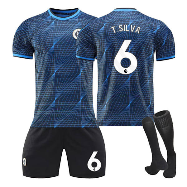 23-24 Chelsea Jersey Away barns studentträningskit NO.6 T.SILVA S