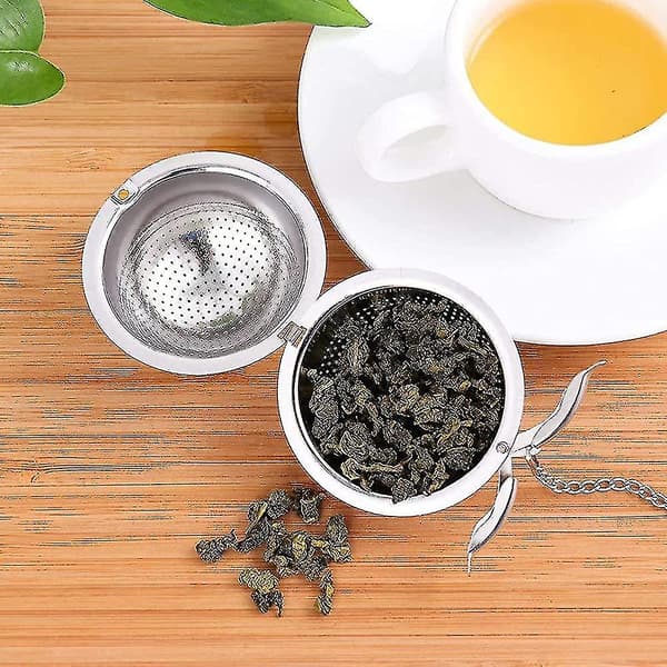 2 stk. te-infuser 5,5 cm. Te-infuser i rustfritt stål med kjetting og drypp A