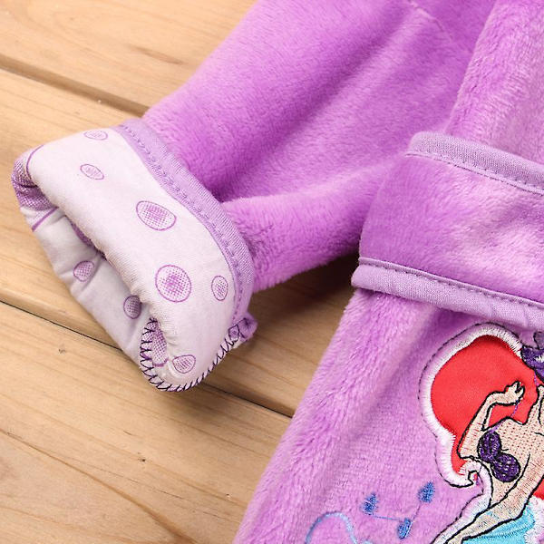 Barn Pojke Flicka Huva Fleece Morgonrock Nattkläder Pyjamas Purple 120