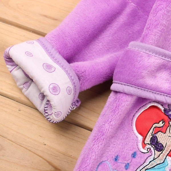 Lasten Poika Tyttö Hupullinen Fleece Kylpytakki Mekko Yöasut Pyjama Purple 130