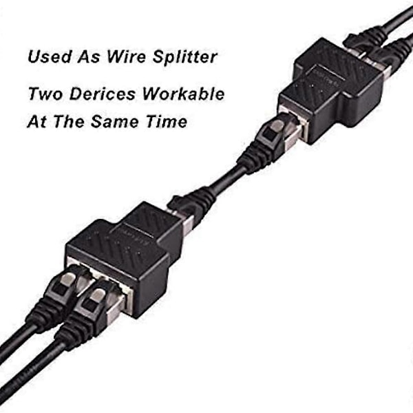 Rj45-liitin, Rj45 1 naaras - 2 naaras, Rj45-liitinjakaja, Ethernet Cat 5 / Cat 6 / Cat 7 Ethernet Lan -kaapelin jatkojohto, Surffaa verkossa samalla