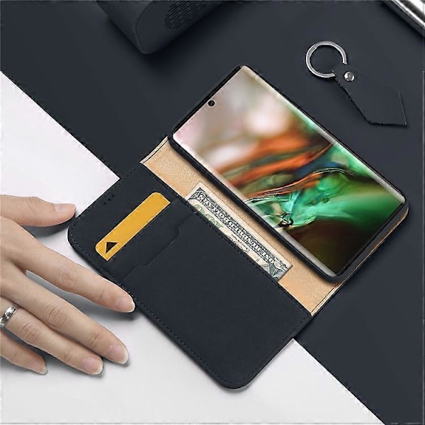 DUX DUCIS Wish Series Kompatibel med Samsung Galaxy Note 10 / Note 10 5G Plånboksfodral Äkta Läder DarkBlue