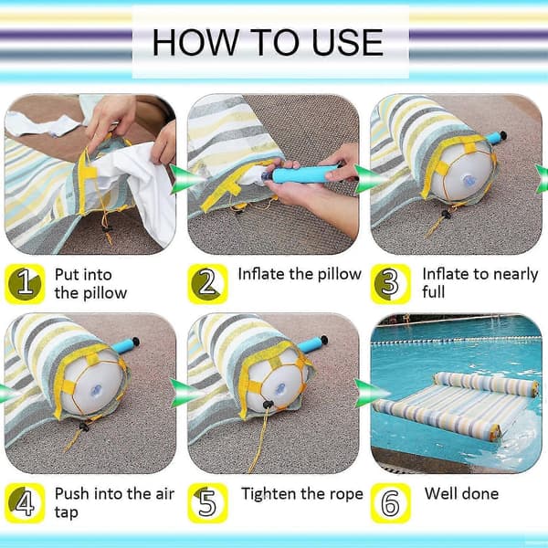 2-pack Premium Pool Float Hammock, Multifunktionell Uppblåsbar Hängmatta
