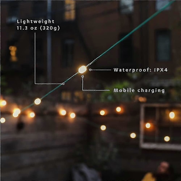 Luci Color Solcelle Lyslenke + Telefonlader: Oppladbar Via Solcelle Eller Usb-c, 5,5 Meter Ledning, 100 Lumen-Excellence