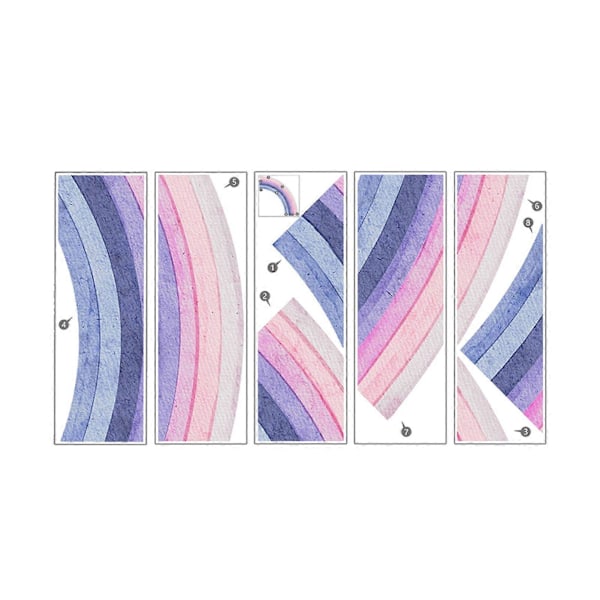 5 ark/set Bohemisk regnbåge väggdekor vattentät PVC avtagbar självhäftande vardagsrum sovrum modern väggkonst dekoration dekal kit