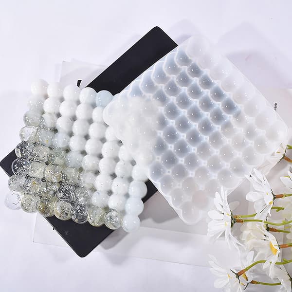 Halv Perle Brikforme Firkantede Silikone Brikforme Til Epoxy Resin Coaste-fg