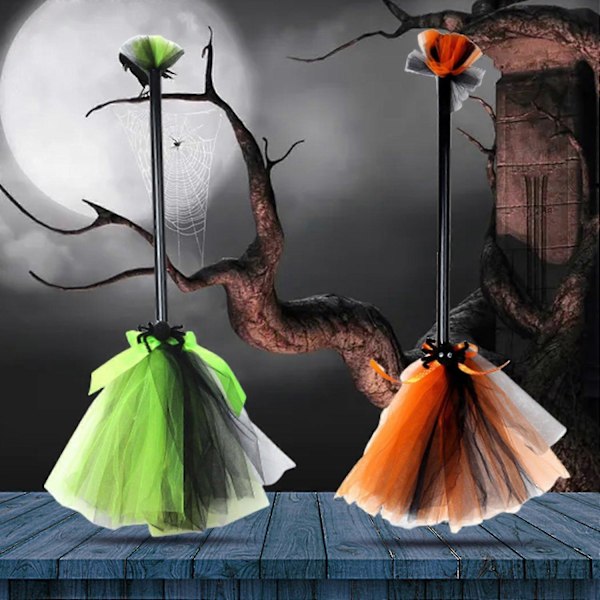 Halloween Häxkvast Portabel Mycket Detaljerad Plast Tema Fester Kvast Rekvisita för Hemmet