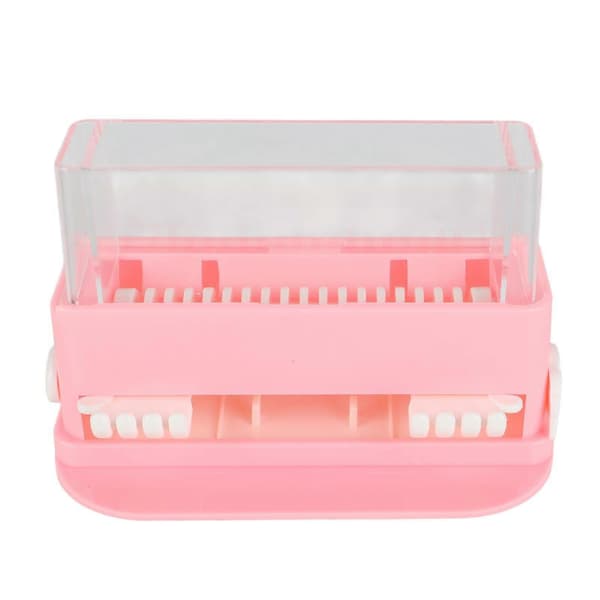 Mikroapplikatorhållare Låda Transparent Stor Kapacitet Plast Tandapplikator Borste Dispenser Rosa