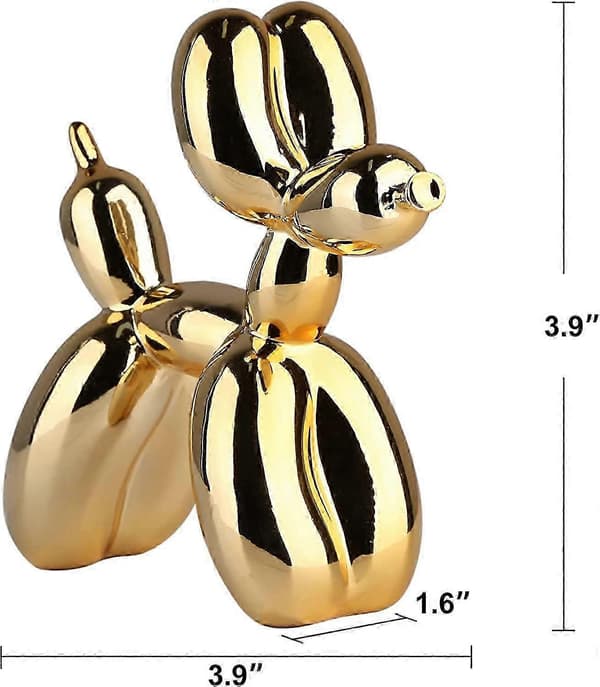 Glänsande Elektropläterad Ballonghund Staty (Guld, 9,9*9,9*4,1cm)