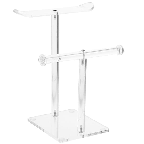 Akryl 2-lags Hårbøylestativ Transparent Hårbøyleholder Organizer Hårbøylestativ Hårbøyleholder