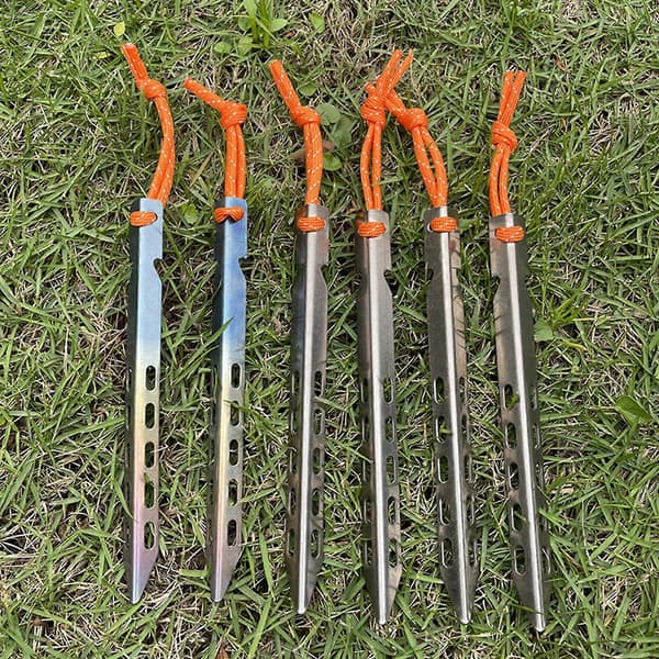 6/10 st Edgeless Titanium Pole Utomhus Portabel V-tältstång för Campingtält