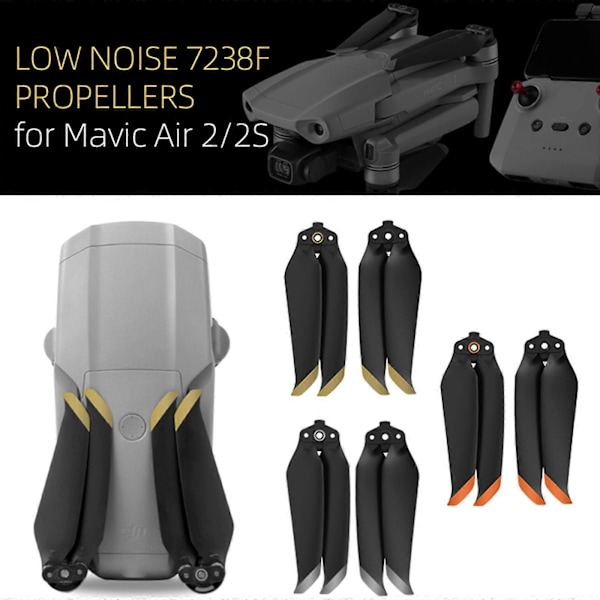 1/2/4 Par 7238F Quick Release Propeller Lav-Støj Props Blade til Mavic 2/2S