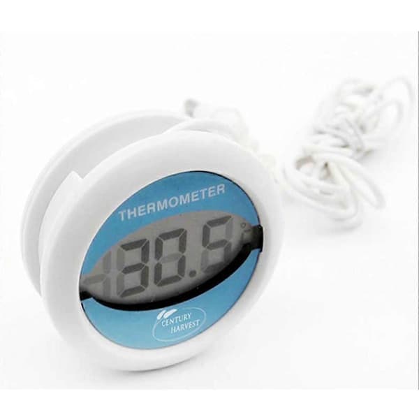 Rundt digitalt termometer med magnetisk bakside, vanntett temperaturmåler