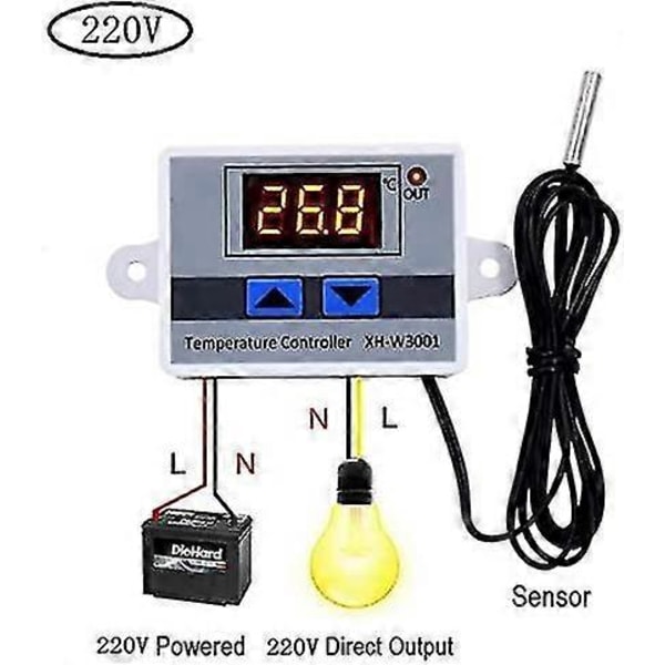 220V Digital Termostat Temperaturregulator Køling og Varmestyring