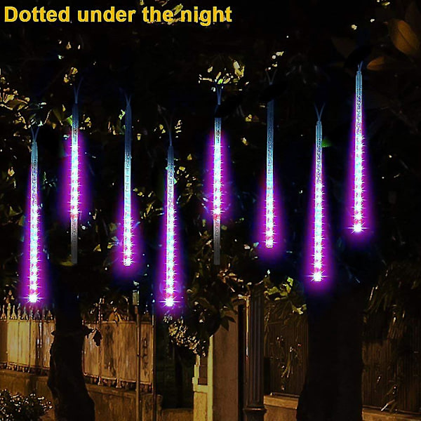 LED-valot juhliin, suihku, sade, joulukuusi, puutarha, ulkokäyttöön, violetti Q