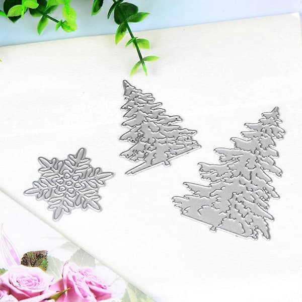 7 st Julgransstansar Snöflinga-Stansar för DIY Scrapbooking Foto