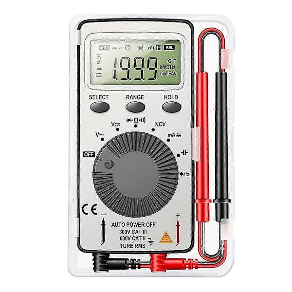 Digital Multimeter Professionel Autoranging Multitester 1999 Tællinger Bærbar
