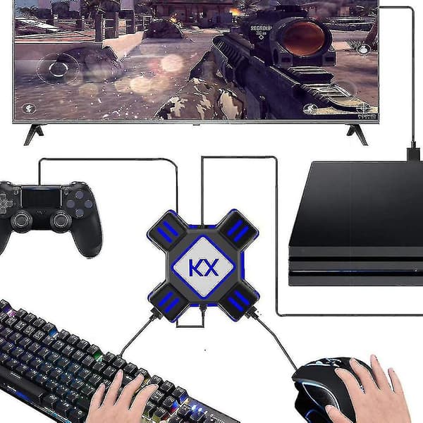 Støtter Ns/ Ps5/ Ps4 / Ps3 / X-serien, tastatur- og museadapter