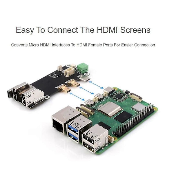 Micro HDMI - HDMI -muunnin näytön liitinadapteri Raspberry Pi 5/4B:lle