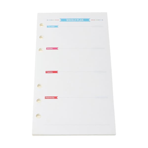 A6 Løsblad Planlegger Innleggspapir for A6 Perm Løsblad Journal Notisblokk