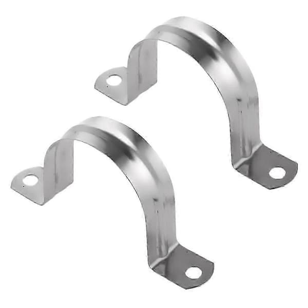 2 rustfri stål U-formede rørklemmer, halv rør til rørfittings rørklemme -80 mm