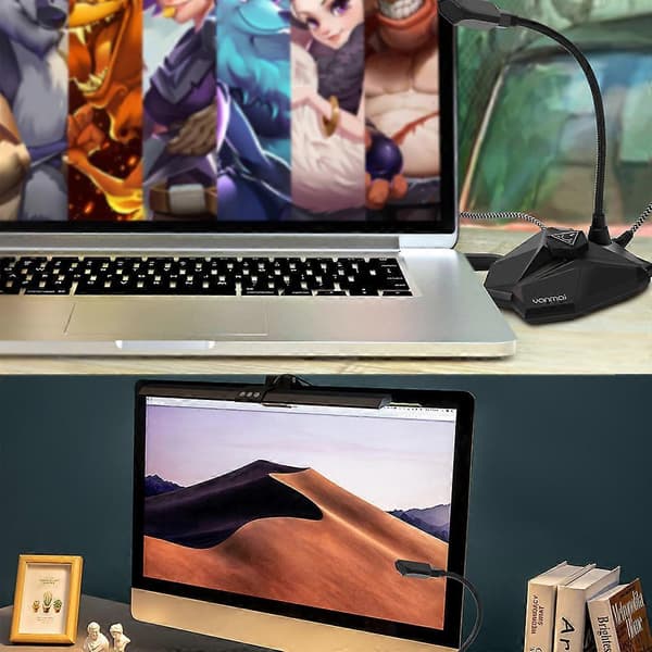 Multifunktionel USB Gaming Mikrofon med RGB Farverig Belysning til Yanmai-G35