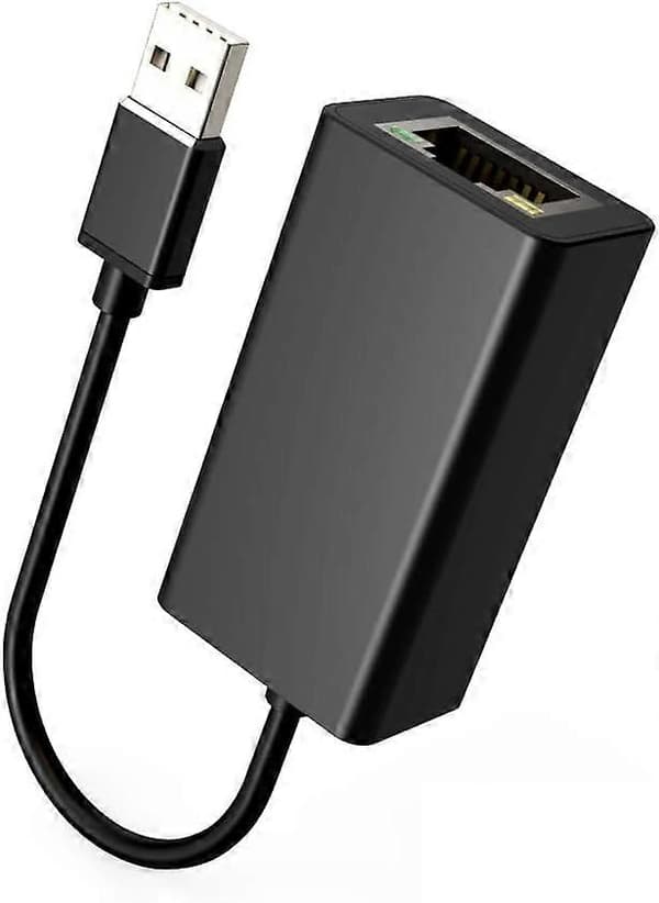 USB til Ethernet Adapter, YWSS USB 2.0 til RJ45 Gigabit Ethernet til USB Adapter, 100Mbps USB Ethernet Adapter Kompatibel Laptop (Sort)