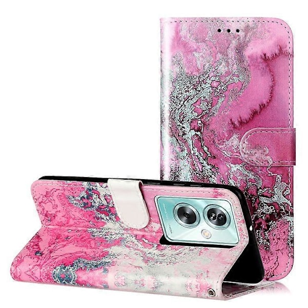 Kompatibelt för Oppo A79 5G PU Läder Mönster Fodral Flip Plånbok Mobilskal Pink