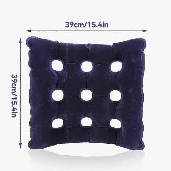 Luft Uppblåsbar Sittdyna, Våffelmönstrad Tryckavlastning med Luftpump, 48 cm