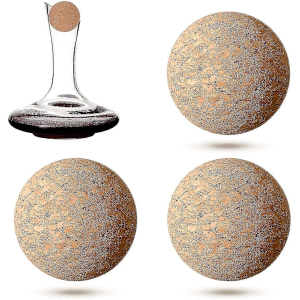 3 kpl Viinipullon Puinen Korkkipallo Sulkija (2,4 tuumaa / 6,1 cm)