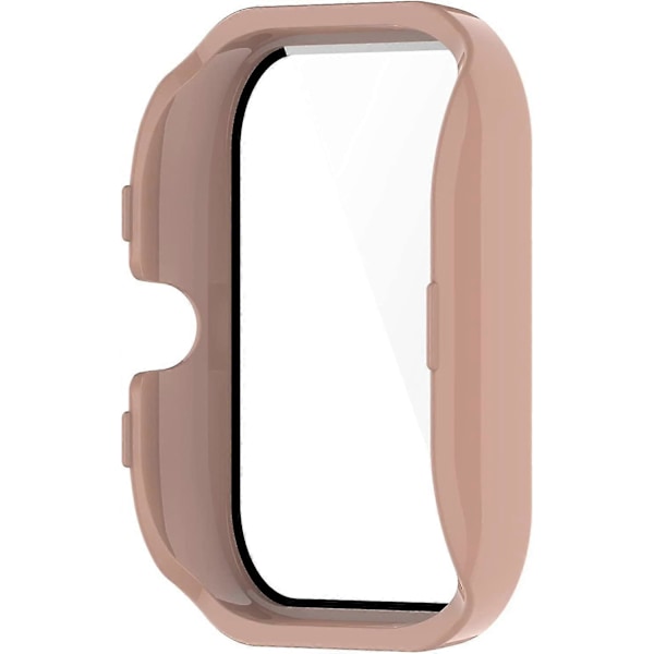 Ripebestandig PC Beskyttelsesdeksel med HD Herdet Glass Skjermbeskytter for Amazfit Gts 4 (rosa)