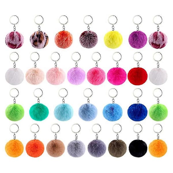 Färgglada Pom Pom-nyckelringar för DIY-hattar, skor, väskor och accessoarer