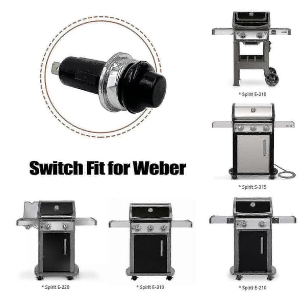 Weber Genesis Ii Elektronisk Tenner Trykknapp/Bryter 7642/7643 Passer
